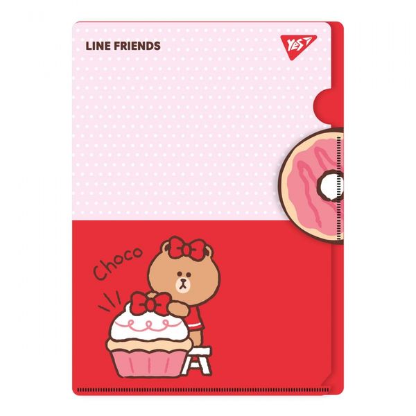 Папка-куток А4 "Yes" з клапаном "Line Friends. Choco" 011978109 фото