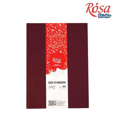 Блокнот A4/96л. "ROSA Studio" 100 г/м2, бордо, белая бумага 001978804 фото