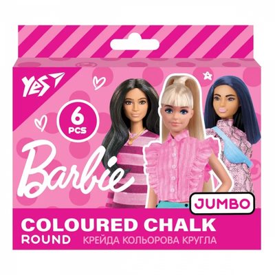 Крейда кольорова 6 шт. JUMBO "Yes" "Barbie" 001978256 фото