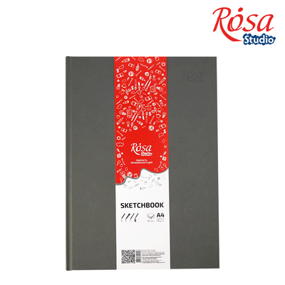 Блокнот A4/96л. "ROSA Studio" 100 г/м2, серая, белая бумага 001978806 фото