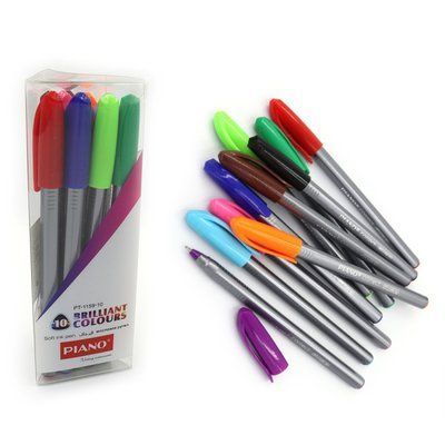 Набор ручек масляных "PIANO" "Correct" 10цв.,10шт., треугольная, PVC box 011978220 фото