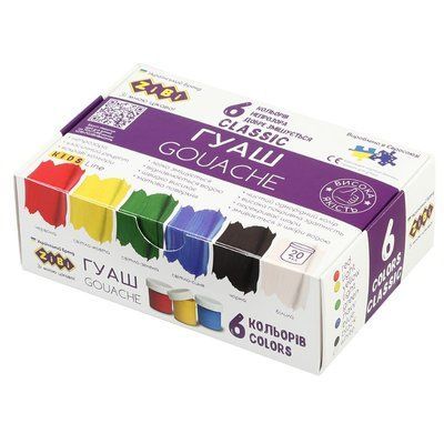 Гуашь ZiBi 6 цв. 20мл CLASSIC, KIDS Line 11197990 фото