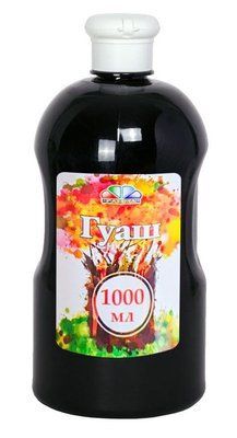 Гуашь ГАММА'UA черная, 1000мл 11197936 фото