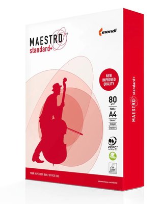 Офисная бумага А4 Maestro Standard+, 80г/м, 500 листов 001978339 фото