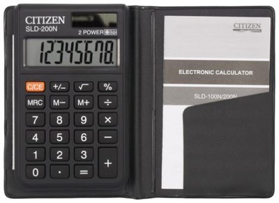 Калькулятор CITIZEN SLD-200NR карман 8-разр.98*62мм 001978490 фото
