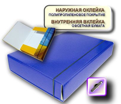 Папка-коробка А4 iTEM 60мм., на резинке, синяя 001978469 фото