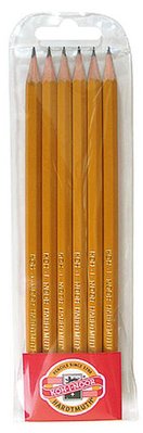 Набір графітних олівців "K-I-N" 2B, B, HBх2, H, 2H, 6шт 001978342 фото