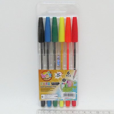 Набір кулькових ручок "BEIFA" 6 кол. 011978154 фото