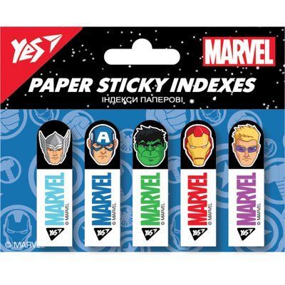 Индекс регистра "YES" БУМАГ. "Marvel.Avengers" 50x15мм (5диз.*20л.) 011978105 фото