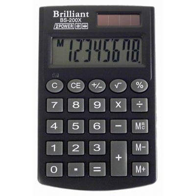 Калькулятор Brilliant BS-200X карман.8-раз, крышка ПВХ 117*70 001978495 фото